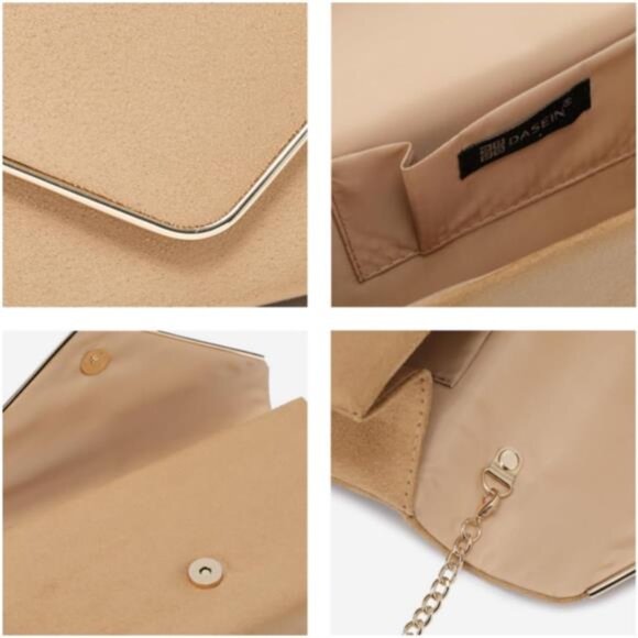 Women Faux Suede Evening Clutch Bags Formal Party Clutches Wedding Purses - Picture 5 of 7